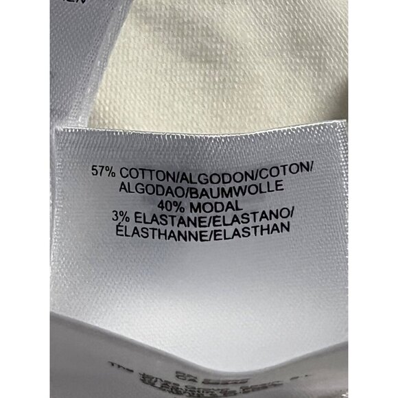 Anne Klein Women Blouse Top XL Stripe White Tan Khaki Short Sleeve Scoop New - Picture 9 of 9